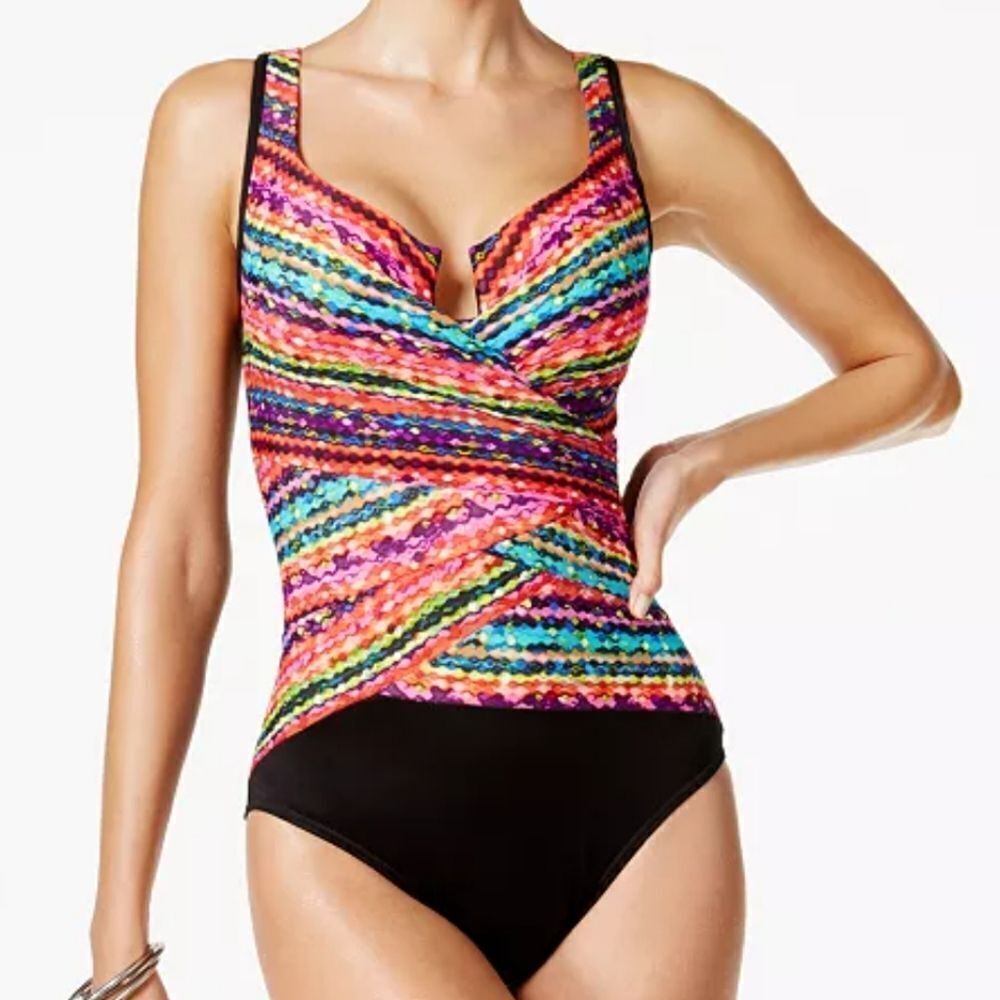 Miraclesuit Escape Night Lights Underwire Tummy Control One Piece Swimsuit